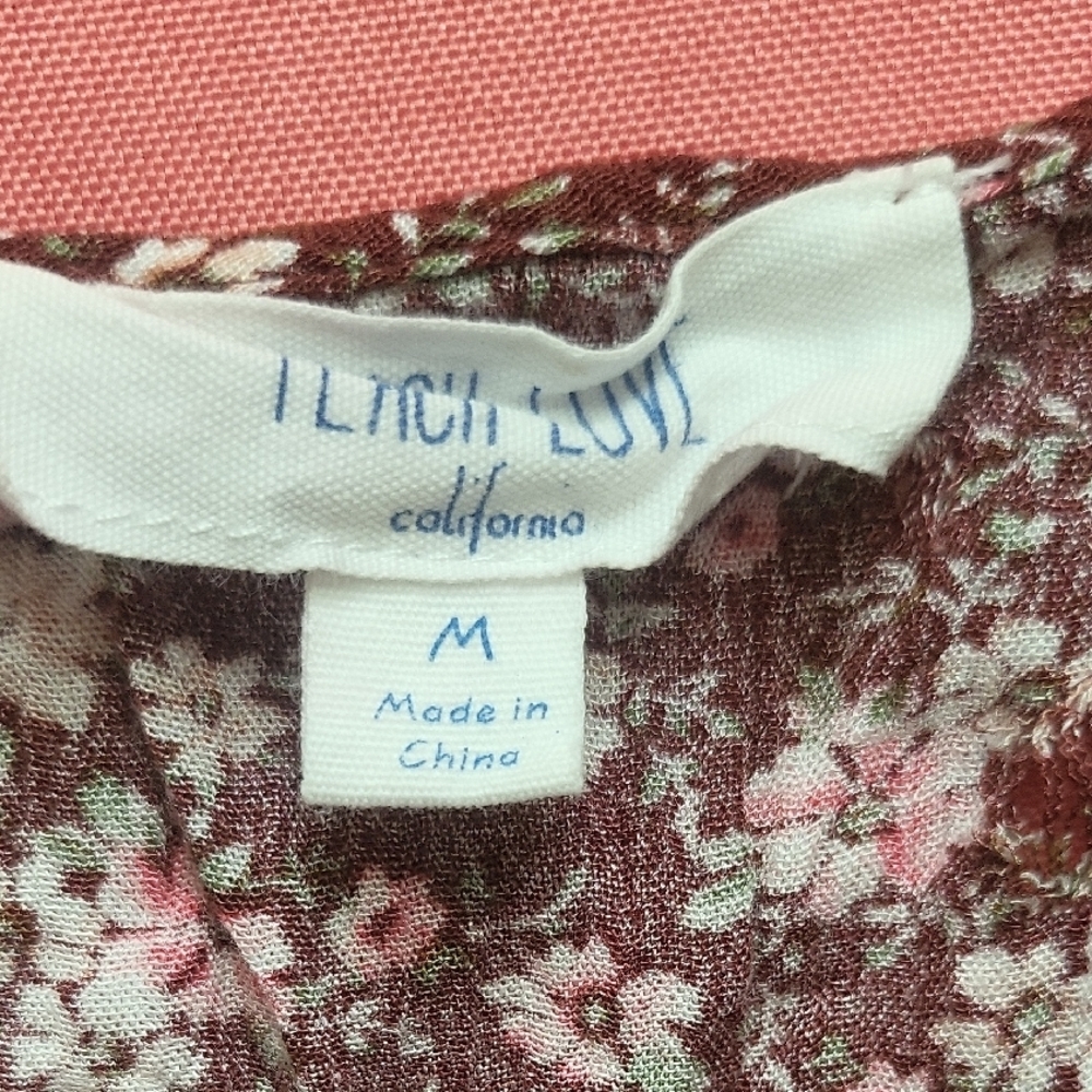 Peach Love California Floral Burgundy Bodysuit - Picture 2 of 4